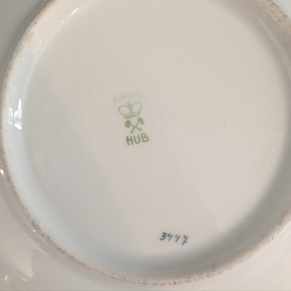 Antique Hanusch and Bernhart Porcelain Dessert/Side Plate, White Roses, Set of 4 - Picture 3 of 9